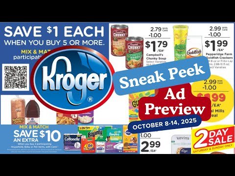 *MEGA SALE* Kroger SNEAK PEEK Ad Preview for 10/8-10/14 | Buy 5 Save $1 Each Mega Sale & MORE