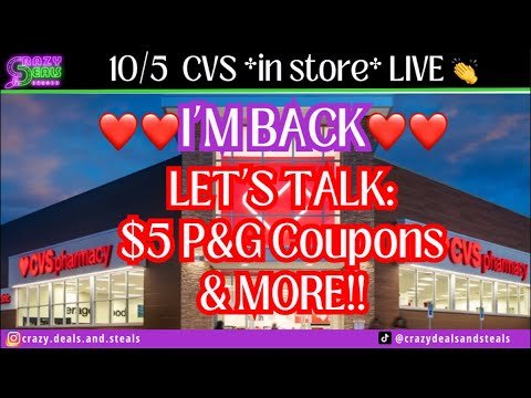 10/5 CVS *in store* LIVE!!! $5 P&G Coupons, & MORE Great Things This Week! 10/5 CVS Couponing & Haul