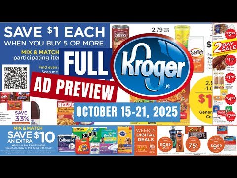 *Halloween Candy* Kroger FULL Ad Preview for 10/15-10/21 | MEGA SALE, 5x Weekly, 2 Day Sale & MORE