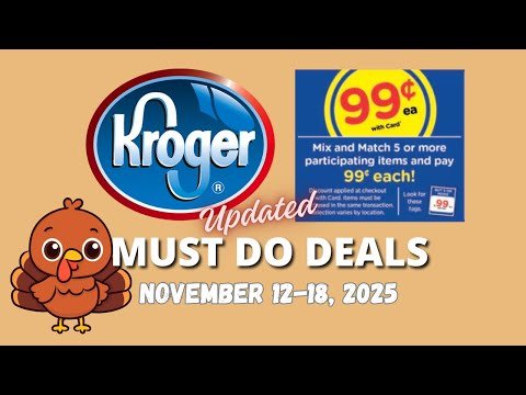 *FREE Thanksgiving* Kroger UPDATED Must DO Deals for 11/12-11/18 | 5x Digitals, $.99 Sale, & MORE