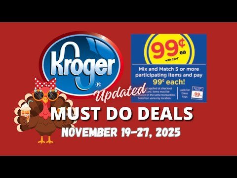 *FREEBIE* Kroger UPDATED Must Do Deals for 11/19-11/27 | $.99 Sale, Weekly Digitals, & MORE