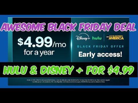 $4.99 Hulu & Disney + Subscription | Hulu Black Friday Deal | $4.99 a Month | Disney + Black Friday