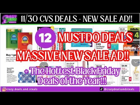 🔥11/30 CVS 12 MUST DO DEALS + TOP Black Friday Deals of the YEAR🎉11/30 CVS DEALS This Week #cvsdeals