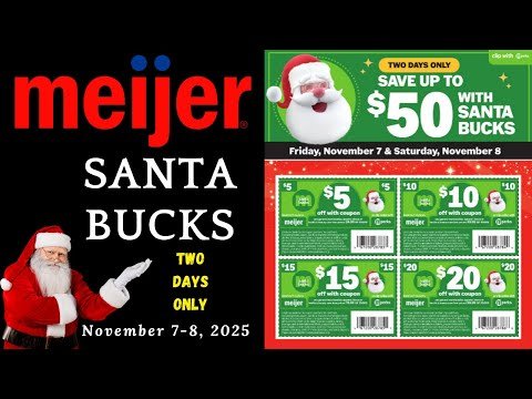 *2 DAYS ONLY* Meijer “SANTA BUCKS” Deals for 11/7-11/8 | Santa Bucks, Coupons, + Catalina Matchups