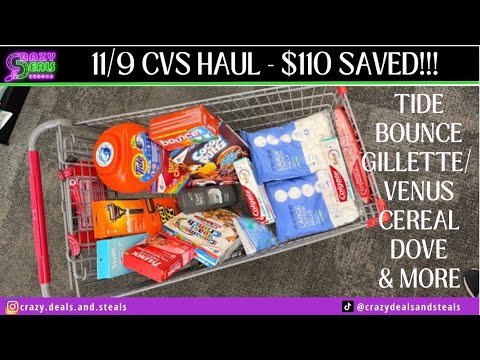 11/9 CVS HAUL = $110 SAVED🎉🎉 11/9 CVS Couponing Deals + Spend $30 Deal!! #cvsdealsthisweek #cvsdeals