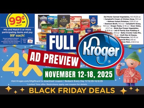 *$.99 Sale* Kroger FULL Ad Preview for 11/12-11/18 | 3 Day Sale, Weekly Digital, 5x Digitals, & MORE
