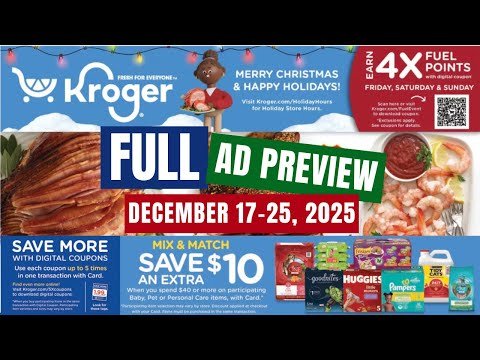 *NEW SALE!?!* Kroger FULL Ad Preview for 12/17-12/25 | 5x Digital, Baby Event, Weekly Digital & MORE