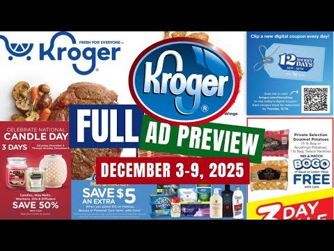 *MEGA SALE* Kroger FULL Ad Preview for 12/3-12/9 | Beauty Event, Weekly Digitals, 3 Day Sale, & MORE