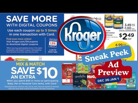 *Merry Christmas* Kroger SNEAK PEEK Ad Preview for 12/26-1/1 | 5x Digitals, Weekly Digitals, & MORE