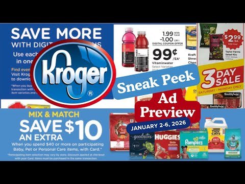 *3 Day Sale* Kroger SNEAK PEEK Ad Preview for 1/2-1/6 | 5x Digitals, Weekly Digitals, & MORE