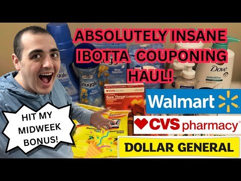 ABSOLUTELY INSANE IBOTTA BONUS COUPONING HAUL ~ HIT MY MIDWEEK BONUS ~WALMART / CVS / DOLLAR GENERAL