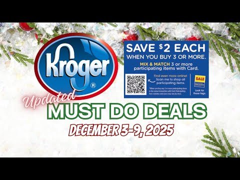 *FREEBIE* Kroger UPDATED Must Do Deals for 12/3-12/9 | MEGA SALE, 33% Off Candy & MORE