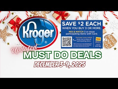 *FREEBIE* Kroger UPDATED Must Do Deals for 12/3-12/9 | MEGA, Merry Days of Deals, & Weekly Digitals