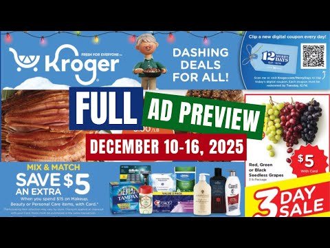 *50% OFF GIFT SETS* Kroger FULL Ad Preview for 12/10-12/16 | 12 Merry Days Deals, MEGA SALE, & MORE