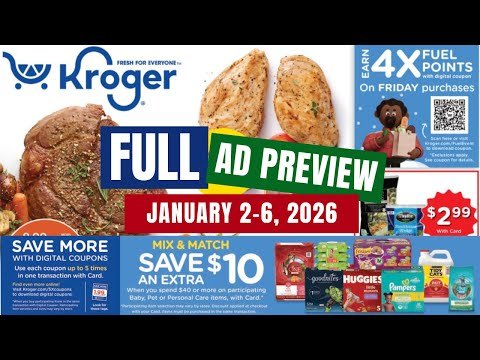 *5 DAY SALE* Kroger FULL Ad Preview for 1/2-1/6 | NEW 3 Day Sale, Weekly Digital, 5x Digitals + More
