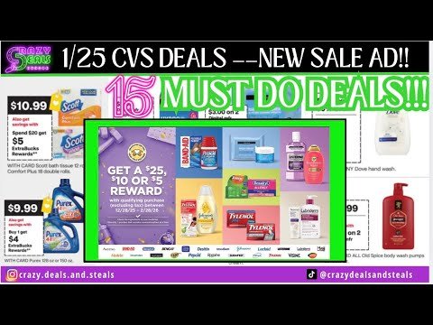🔥1/25 CVS 15 MUST DO DEALS ($25 & $10 Visa Rewards Cards) Dove, Vitamins, Facial Care, & MORE!!
