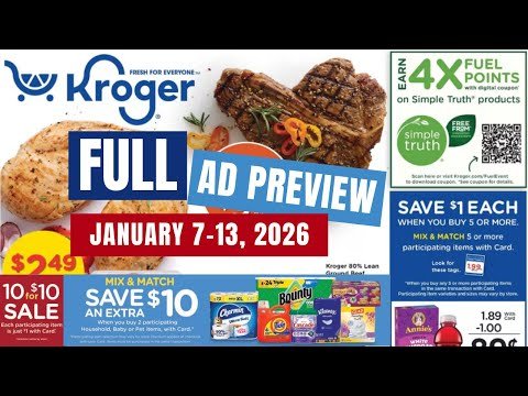 *MEGA SALE* Kroger FULL Ad Preview for 1/7-1/13 | 10 for $10 Sale, Buy 2 Save $10 Sale, & MORE
