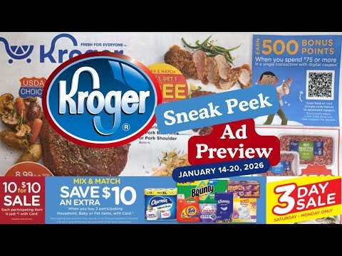 *3 DAY SALE* Kroger SNEAK PEEK Ad Preview for 1/14-1/20 | MEGA SALE, Weekly Digitals, & MORE