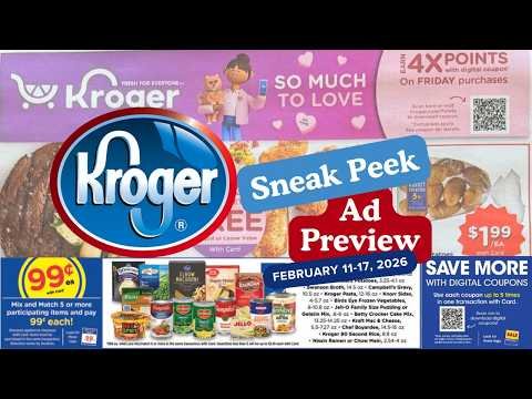 *3 DAY SALE* Kroger SNEAK PEEK Ad Preview for 2/11-2/17 | 5x Digitals, $.99 Sale, Weekly, & MORE