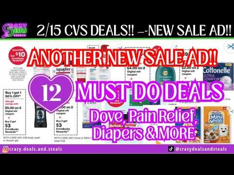 2/15 CVS DEALS – ANOTHER NEW SALE AD! 12 Must Do CVS Deals- Dove, Diapers & MORE #cvscouponing