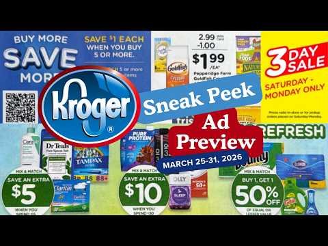 *MEGA SALE* Kroger SNEAK PEEK Ad Preview for 3/25-3/31 | Beauty Event, 3 Day Sale, & MORE