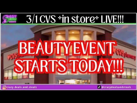 3/1 CVS *in store* LIVE!! CVS Beauty Event Week🙋🏽‍♀️ 3/1 CVS Couponing & Haul #cvsdeals