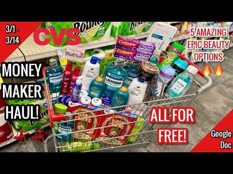 CVS Free & Cheap Coupon Deals & Haul | 3/1 - 3/14| EPIC BEAUTY MONEY MAKERS!🔥| Learn CVS Couponing