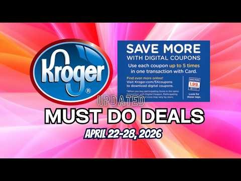 *ICE CREAM & SODA* Kroger UPDATED Must Do Deals for 4/22-4/28 | 5x Digitals & MORE