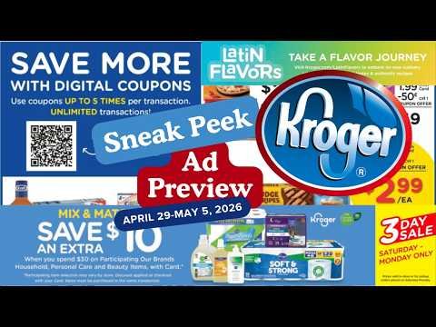 Kroger *SNEAK PEEK* Ad Preview for 4/29-5/5 | 5x Digitals, 3 Day Sale, New Weekly Digitals, & MORE