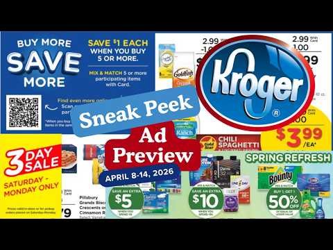 *3 DAY SALE* Kroger SNEAK PEEK Ad Preview for 4/8-4/14 | MEGA SALE, Weekly Dig, Beauty Event, & MORE