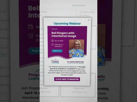 Bell Ringers with Intentional Usage. Join me in the upcoming Progress Learning webinar #edutech