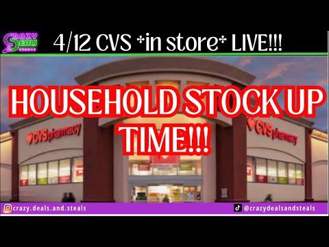 4/12 CVS *in store* LIVE!! 4/12 CVS Couponing & Haul (Household Deals) #cvsdeals