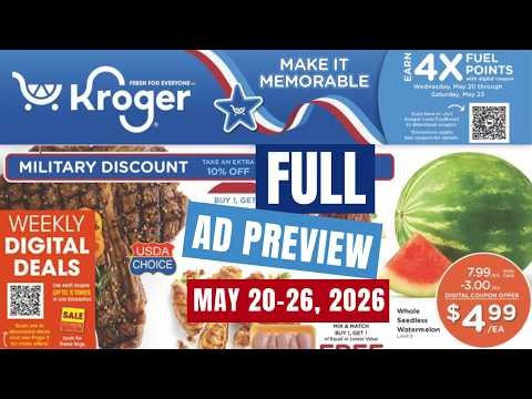 *4 DAYS = 4x FUEL POINTS* Kroger FULL Ad Preview for 5/20-5/26 | MEGA SALE, Weekly Digitals, & MORE
