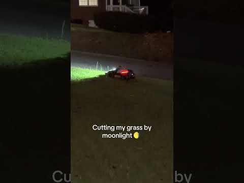 Cutting my grass by moonlight @Mammotion Tech #robot #grass #yard #technology #robotlawnmower