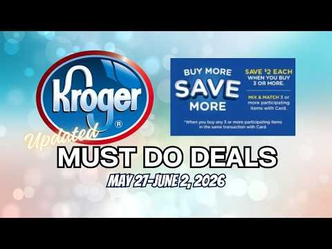 *FREE DETERGENT* Kroger UPDATED Must Do Deals for 5/27-6/2 | Mega Sale, BOGO, 5x Digitals & MORE