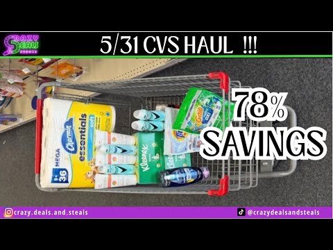 5/31 CVS HAUL - 78% SAVINGS! Laundry, Paper Products, Deodorant &MORE! 5/31 CVS Couponing #cvsdeals