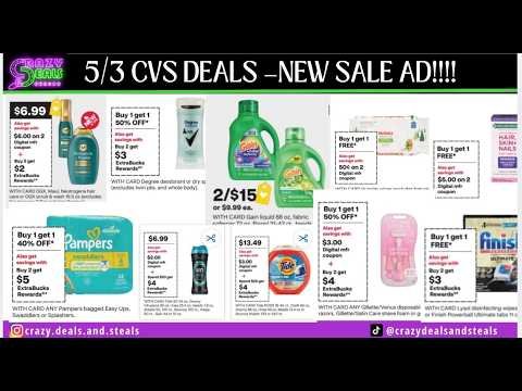 5/3 CVS DEALS-Must Do CVS Deals (NEW SALE AD) Gain, Baby Care, Tide, Downy & MORE #cvscouponing