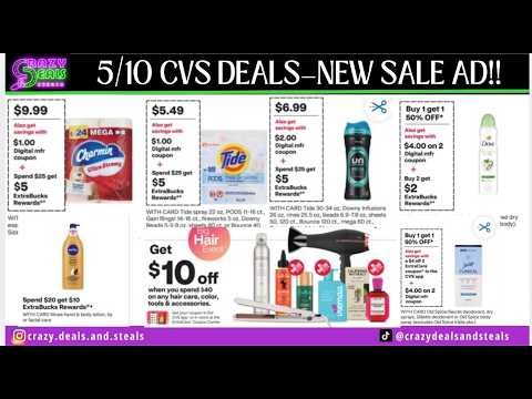 5/10 CVS DEALS-Must Do CVS Deals (NEW SALE AD) $10/$40 HAIR EVENT! Tide, Downy & MORE #cvscouponing