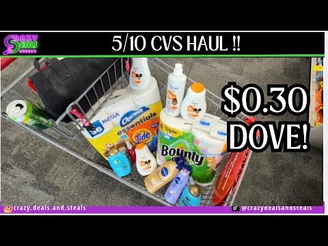 5/10 CVS HAUL – DOVE, Laundry & Paper Products! 5/10 CVS Couponing #cvsdeals