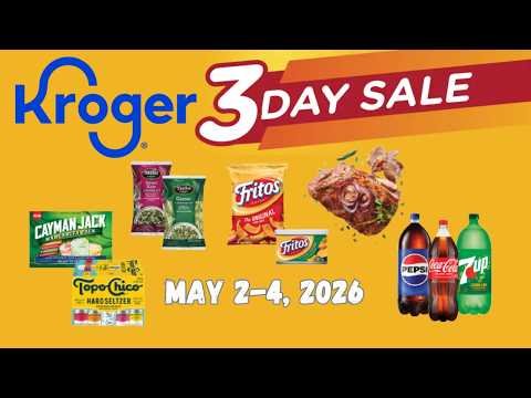 *SODA & BUTTER* Kroger 3 DAY SALE for 5/2-5/4 | + Match-Up Deals for Specific Regions