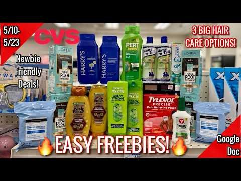CVS Free & Cheap Coupon Deals & Haul | 5/10 – 5/23| EASY FREEBIES! HAIR CARE! 🔥| Learn CVS Couponing