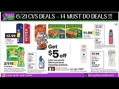 6/21 CVS DEALS-14 Must Do CVS Deals (NEW AD) $5/$20 Personal Care CRT & MORE #cvsdeals