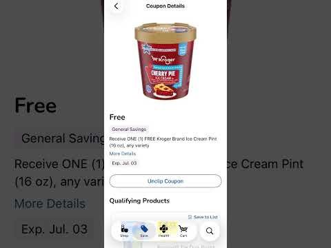 FREE ICE CREAM @krogerco 🍦 HURRY before the coupon is gone! 🔥 Clip in the Kroger app or website.