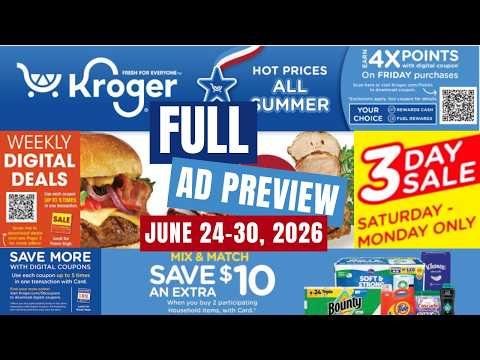 *NEW MEGA* Kroger FULL AD Preview for 6/24-6/30 | Buy 5 or More Save $1 Each Sale & MORE