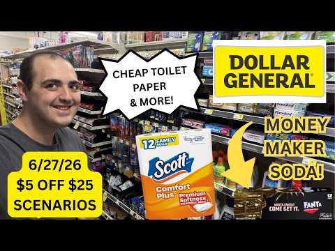 MONEYMAKER SODA / CHEAP TOILET PAPER / MORE AT DOLLAR GENERAL! ~ 5 HOT DG $5 OFF $25 DEALS (6/25/26)