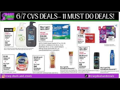 6/7 CVS DEALS-11 Must Do CVS Deals (NEW AD)Spend $30 Get $10 ECB! Dove, $10/$25 CRT & MORE #cvsdeals