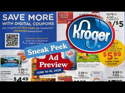 *OMG! NEW SALE* Kroger SNEAK PEEK Ad Preview for 6/10-6/16 | 5x Digital Coupons & MORE