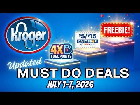 *FREEBIE & $.99 DEALS* Kroger UPDATED Must Do Deals for 7/1-7/7 | $5/$15 Daily Drop & MORE