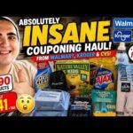 ABSOLUTELY INSANE COUPONING HAUL (WALMART, KROGER, AND CVS) + A FAIL?!? ~ $90+ FOR $3.41 + TAX!