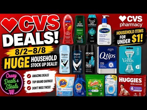 8/2 CVS DEALS *13 MUST DO CVS DEALS* $0.99 Household Products & 3 Spend $30 Get $10 ECB Deals!